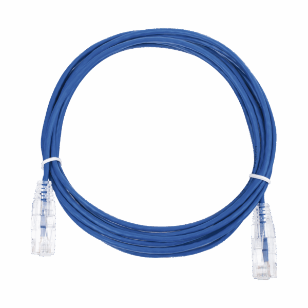 Cable de Parcheo Slim UTP Cat6 - 3 m Azul Diámetro Reducido (28 AWG)