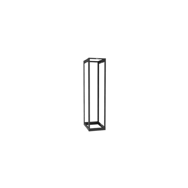 Rack de Cuatro Postes Estándar de 19", Rieles Con Orificio Para Tuerca Enjaulada, Profundidad Ajustable de 23 a 42 in, 45 Unidades de Rack, Color Negro