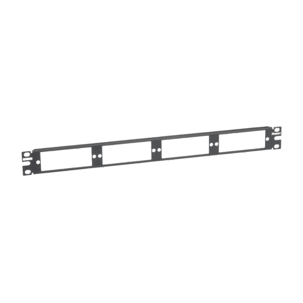 Patch Panel de Fibra Óptica, Para 4 Placas Acopladoras FAP o FMP, Color Negro, 1UR