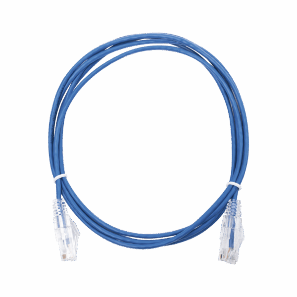 Cable de Parcheo Slim UTP Cat6 - 2 m Azul Diámetro Reducido (28 AWG)
