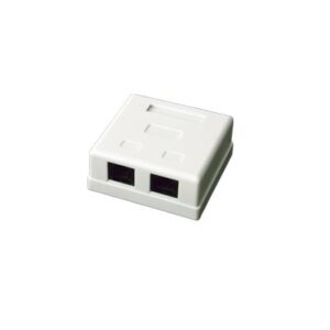 Caja de pared con 2 puertos, incluye 2 jacks UTP Cat5e Keyst...