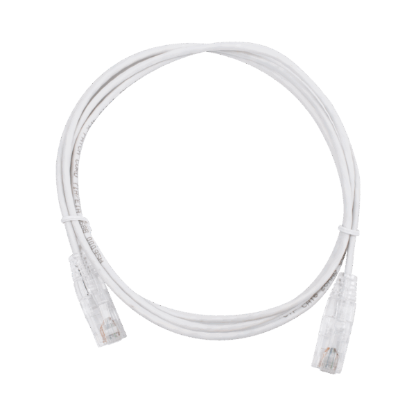 Cable de Parcheo Slim UTP Cat6 - 1.5 m Blanco Diámetro Reducido (28 AWG)