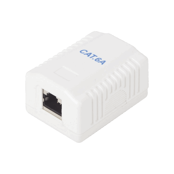 Caja de pared con 1 puerto, incluye 1 jack STP Cat6A