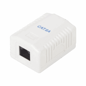 Caja de pared con 1 puerto, incluye 1 jack UTP Cat6A