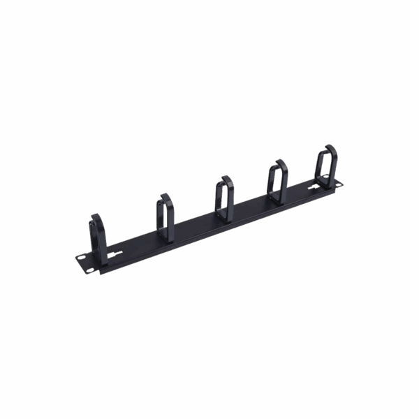 Organizador de Cables con 5 anillos, 1U, 19" Color negro