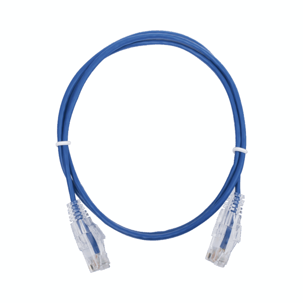 Cable de Parcheo Slim UTP Cat6 - 1 metro, Azul, Diámetro Reducido (28 AWG)