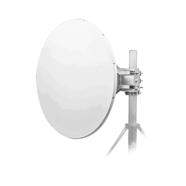 Antena direccional Alto Rendimiento / Parábola profunda para mayor aislamiento al ruido /4 ft / 4.9 a 6.1 GHz /  / Ganancia de 35 dBi / Soporte de acero inoxidable / Polaridad en 90 ° y 45 ° / Incluye montaje.
