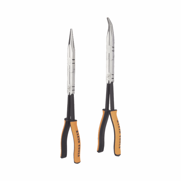 Juego de 2 Pinzas de Punta Doblada y Punta de Aguja de Gran Alcance 33 cm