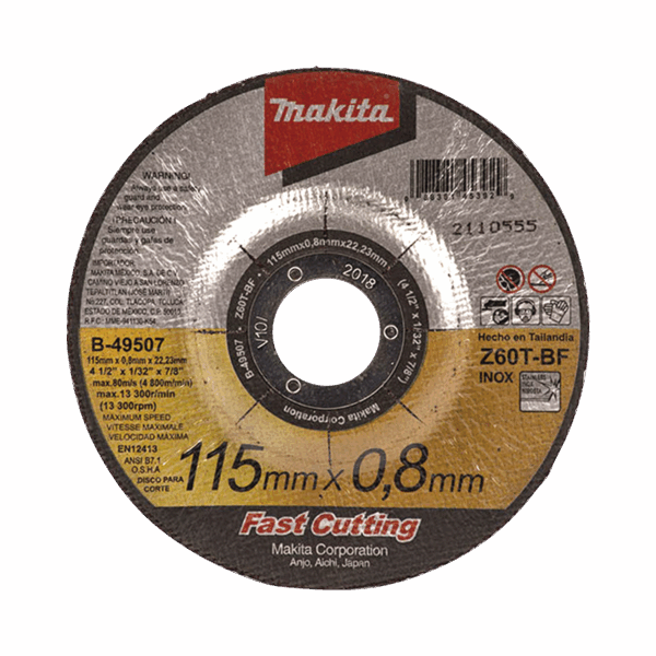 Disco 4 1/2"/ Inox y Acero  / Corte Rápido