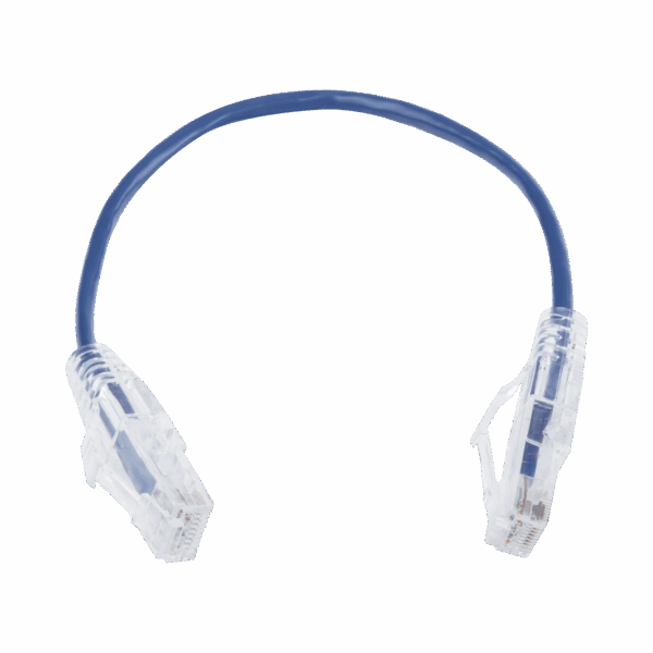 Cable de Parcheo Slim UTP Cat6 - 20 cm Azul Diámetro Reducido (28 AWG)
