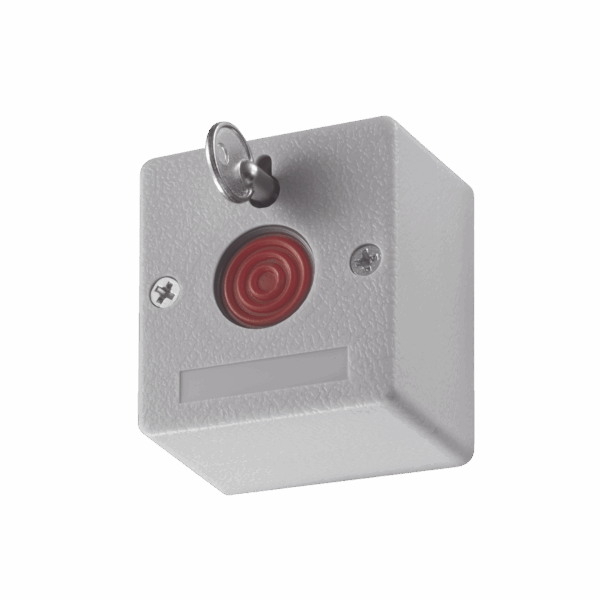Botón de Pánico Cableado / Compatible con Cualquier Panel de Alarma / LLave de Seguridad / NA/NC / Material Retardante al Fuego (ABS)
