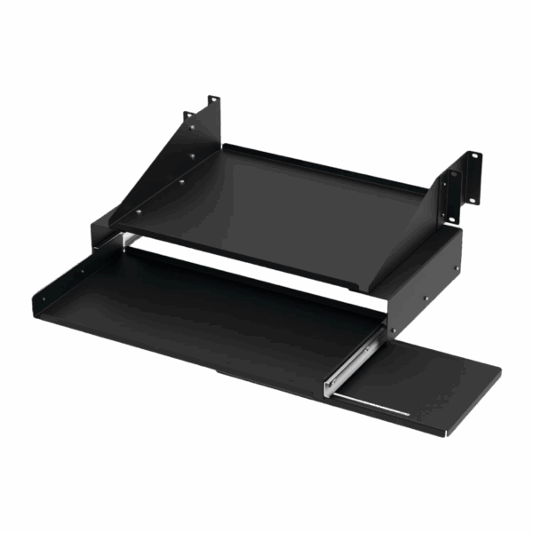 Charola Para Soportar Equipos en Rack de 19in, Con Bandeja Deslizable para Teclado y Mouse , Capacidad de 45.5 kg, 4 UR