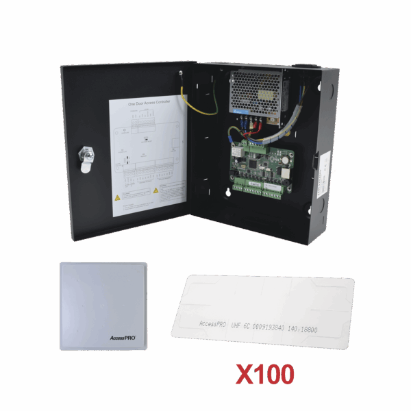 Kit para automatizar 1 ACCESO VEHICULAR con STICKERS en Parabrisas de vehiculos / Incluye Panel,  lector y 100 stickers / Software IVMS4200 incluido