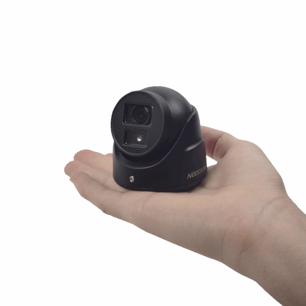 Ultra Mini Turret TURBO 2 Megapixeles (1080p) / Gran Angular / Lente 2.8 mm / 20 mts IR EXIR / Exterior IP67 / 4 Tecnologías (TVI / AHD / CVBS) / dWDR / Color Negro