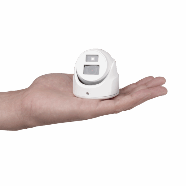 Ultra Mini Turret TURBO 2 Megapixel (1080p) / Gran Angular / Lente 2.8 mm / 20 mts IR EXIR / Exterior IP67 / 4 Tecnologías (TVI / AHD / CVBS) / dWDR / Color Blanco