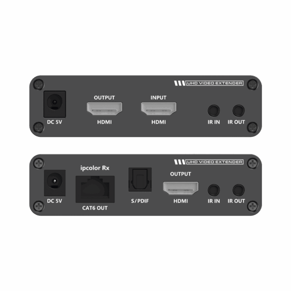 Kit Extensor HDMI hasta 700 metros con Conexión en Cascada / 4K @ 60 Hz/ 70 metros PTP con Cat 6, 6a y 7 / IPCOLOR / CERO LATENCIA / SIN COMPRIMIR / Salida Loop / IR bidireccional / Puerto S/PDIF / Soporta ARC / Soporta 10 TT-676-Rx.