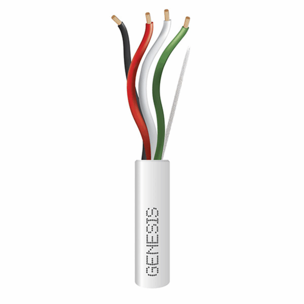 Bobina de 152 Metros de Cable / 4 x 16 AWG / Cable AUDACIOUS / Riser / Libre de Oxígeno / Color Blanco / Aplicaciones de Alarmas de Intrusión y Automatización