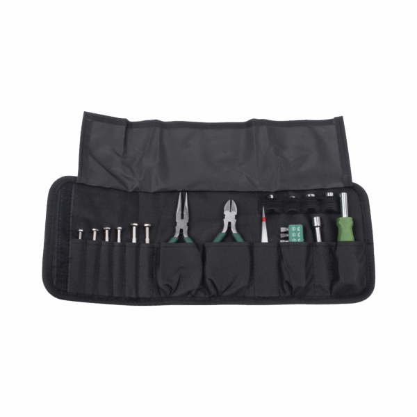 Juego de Herramientas en Estuche Portátil con 25 Pzas.  (Desarmadores Finos + Pinzas + Puntas + Maneral).