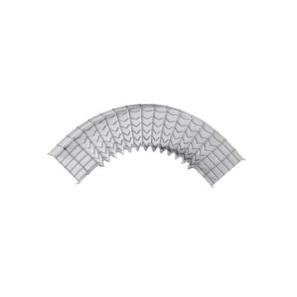 Curva Pre-Fabricada Horizontal de 90° con medidas de 54 mm de Peralte y 150 mm Ancho (54/150 mm)