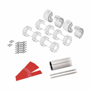 Kit de mástil para barreras GARD8 / Incluye 2 secciones tubulares de 4m / Incluye tiras reflejantes / Incluye unión central