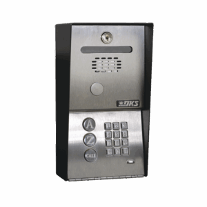 Audioportero Telefónico DKS Con Directorio / 100 Números Telefónicos / Control Para 2 Puertas / Gabinete Para Sobreponer / Marcación a 16 Digitos / Linea análoga o digital