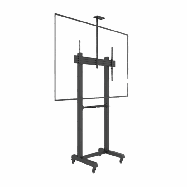 Montaje de Piso Móvil para Pantallas de  65 in a 100 in | vesa 100 x 100 hasta 1000 x 600 | carga maxima soportada 120kg| Fabricado en aluminio y acero