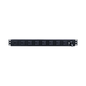 PDU Básico Para Distribución de Energía, Con 8 Tomas NEMA 5-15R Traseras y 2 Tomas 5-15R Frontales, 1UR, 15 Amp, 120 Vca