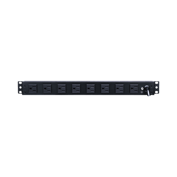 PDU Básico Para Distribución de Energía, Con 8 Tomas NEMA 5-15R Traseras y 2 Tomas 5-15R Frontales, 1UR, 15 Amp, 120 Vca