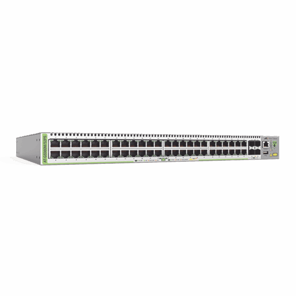 Switch PoE+ Administrable CentreCOM GS980M, Capa 3 de 48 puertos 10/100/1000Mbps + 4 SFP Gigabit, 740 W