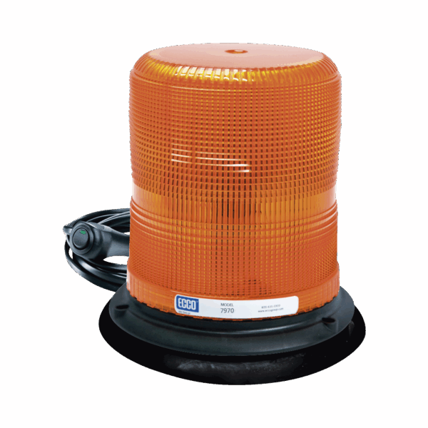 Baliza LED color ámbar con montaje magnético de succión DE 7" de altura