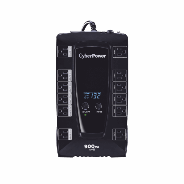 UPS de 900 VA/480 W, Topología Línea Interactiva, Entrada 120 Vca NEMA 5-15P, Tipo Gabinete Compacto, Con 12 Tomas NEMA 5-15R