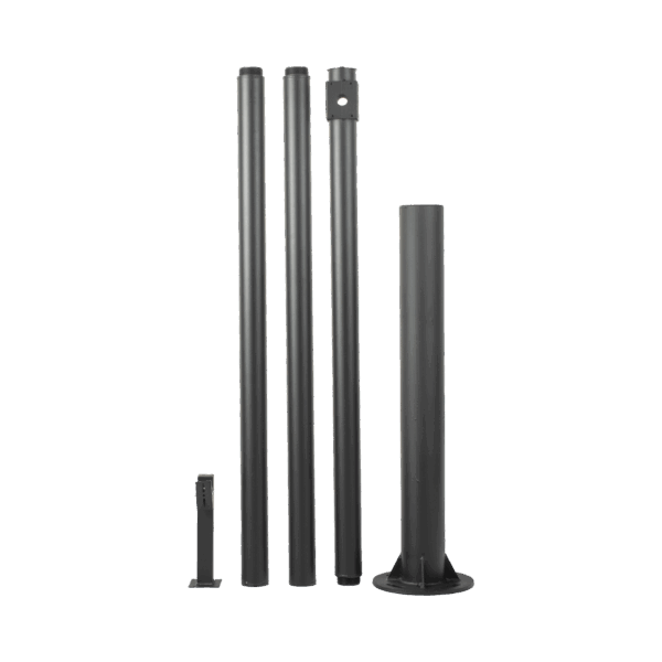 Poste Seccionado de 6 Metros / Especializado para la Instalación de Videovigilancia / Incluye Base de Cimentación y Brazo para Cámara PTZ / Color Negro