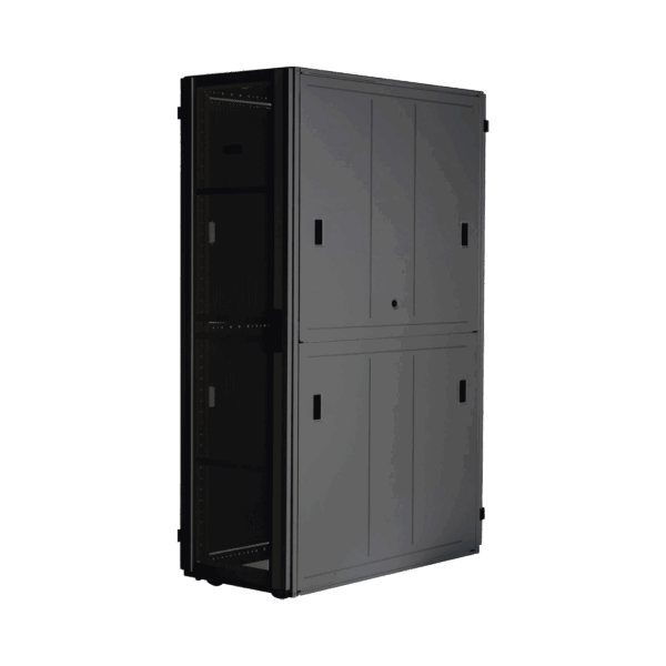 Gabinete FlexFusion™ XGL (Light) para Centros de Datos, 42 UR, 800 mm de Ancho, 1200 mm de Profundidad, Fabricado en Acero, Color Negro