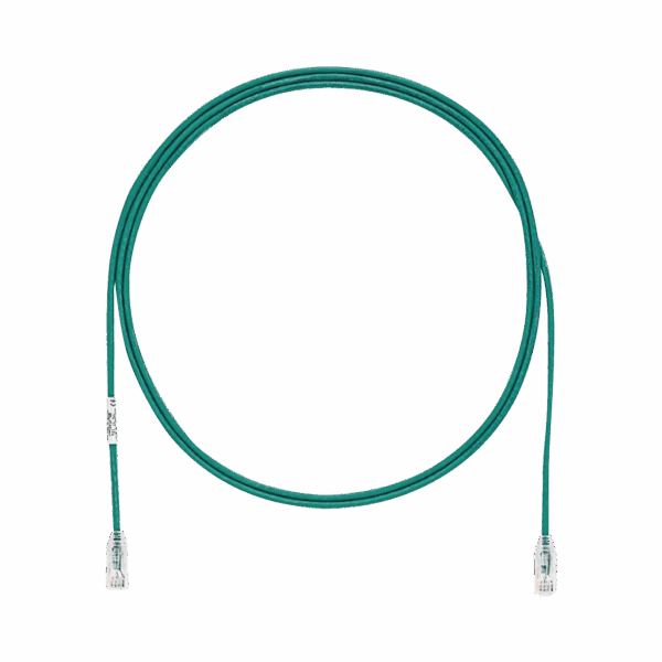 Cable de Parcheo TX6, UTP Cat6, Diámetro Reducido (28AWG), Color Verde, 5ft