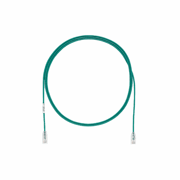Cable de Parcheo TX6, UTP Cat6, Diámetro Reducido (28AWG), Color Verde, 1ft