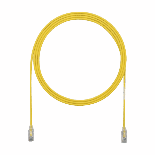 Cable de Parcheo TX6, UTP Cat6, Diámetro Reducido (28AWG), Color Amarillo, 10ft