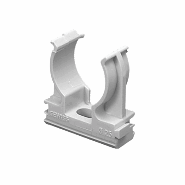 Soporte de presión (Abrazadera), PVC Auto-extinguible, abierto para tubería de 50 mm