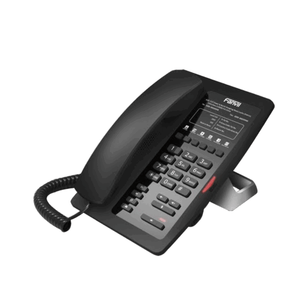 Teléfono IP para Hotelería, profesional con 6 teclas programables para servicio rápido (Hotline), plantilla personalizable con PoE