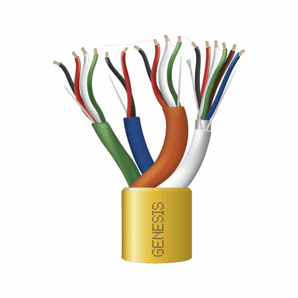 Bobina de Cable de 305 Metros / Color Amarillo / Compuesto por  6 x 22 AWG blindado, 4 x 18 AWG, 4 x 22 AWG, y 2 x 22 AWG / Para Aplicaciones en Control de Acceso