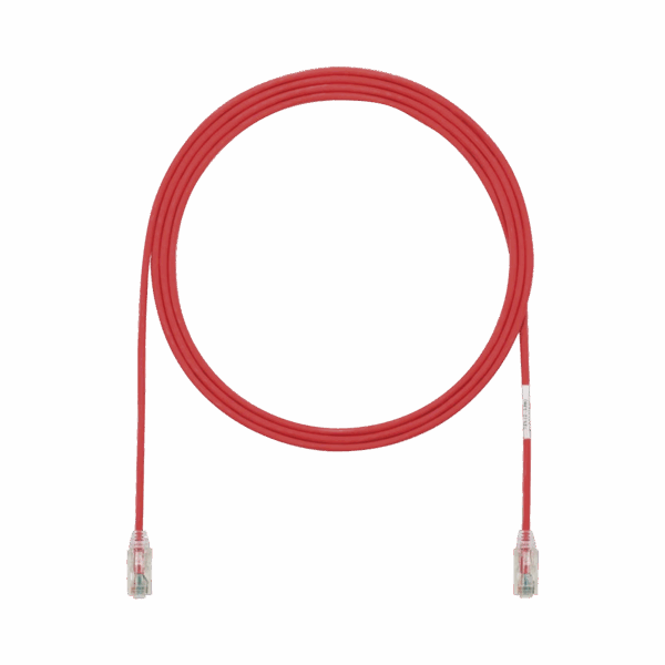 Cable de Parcheo TX6, UTP Cat6, Diámetro Reducido (28AWG), Color Rojo, 7ft