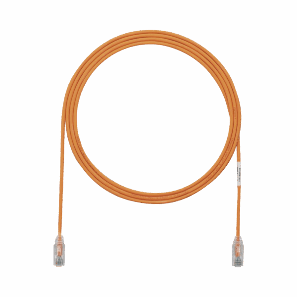 Cable de Parcheo TX6, UTP Cat6, Diámetro Reducido (28AWG), Color Naranja, 7ft