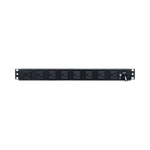 PDU Básico de Montaje en Rack, Con 10 Salidas NEMA 5-15R y Protección Contra Sobretensiones,  Enchufe de Entrada NEMA 5-15P, de 19in, 1UR, 15 Amp, 120 Vca