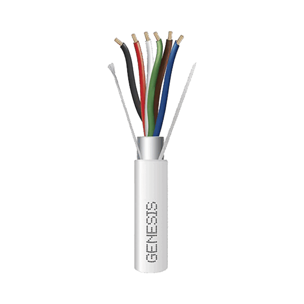 Bobina de 305 Metros / Cable de Cobre / 6 x 18 AWG  / Plenum / Color Blanco / Blindado / Para Aplicaciones de Alarmas de Intrusión / Control de Acceso / Automatización / Interfonos y Tv Porteros