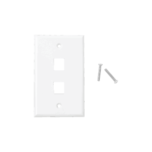 Placa de pared de 2 puertos, Keystone, Color Blanco