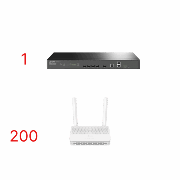 Kit para ISP`s / OLT DS-P7001-04 con Paquete de 200 ONU´s Modelo XC220G3