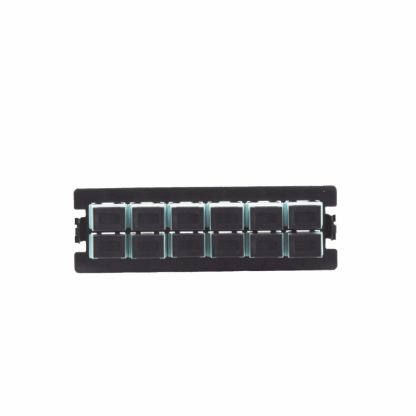 Placa acopladora para Distribuidor de Fibra Óptica LP-ODF-8024, incluye 12 acopladores SC Simplex Para fibra Multimodo (12 fibras)