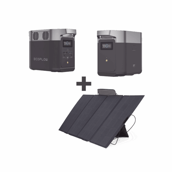 Kit de Estación de Energía Portátil 1024Wh + Batería Externa 1024Wh + Panel Solar Flexible 400W (2024Wh Totales)