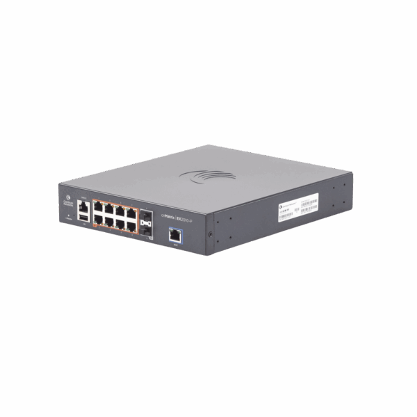 Switch cnMatrix EX2010-P capa 3 de 10 puertos(8 PoE Gigabit 802.3af/at, 2 SFP, 1 consola, 1 MNGMT, 1 USB)  administración desde la Nube (MX-EX2010PXA-U)
