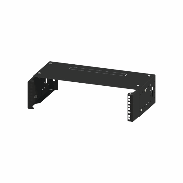 Rack Abierto de montaje en Pared, de 19in,  Profundidad Ajustable (8" a 12") de 2.5  Unidades de rack, con Capacidad de Crecimiento.