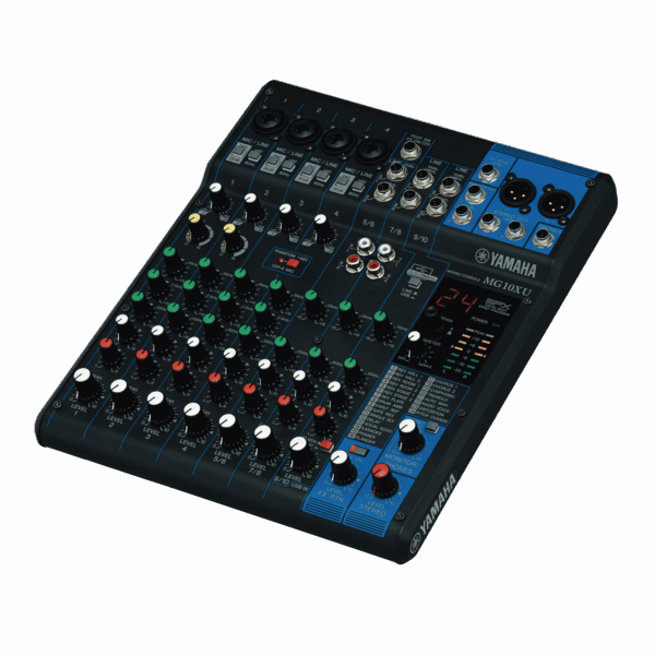 Mezcladora de Audio | 10 Canales | Perillas | 4 Entradas de Micrófono/Línea | 3 entradas Estéreo | Efectos | USB